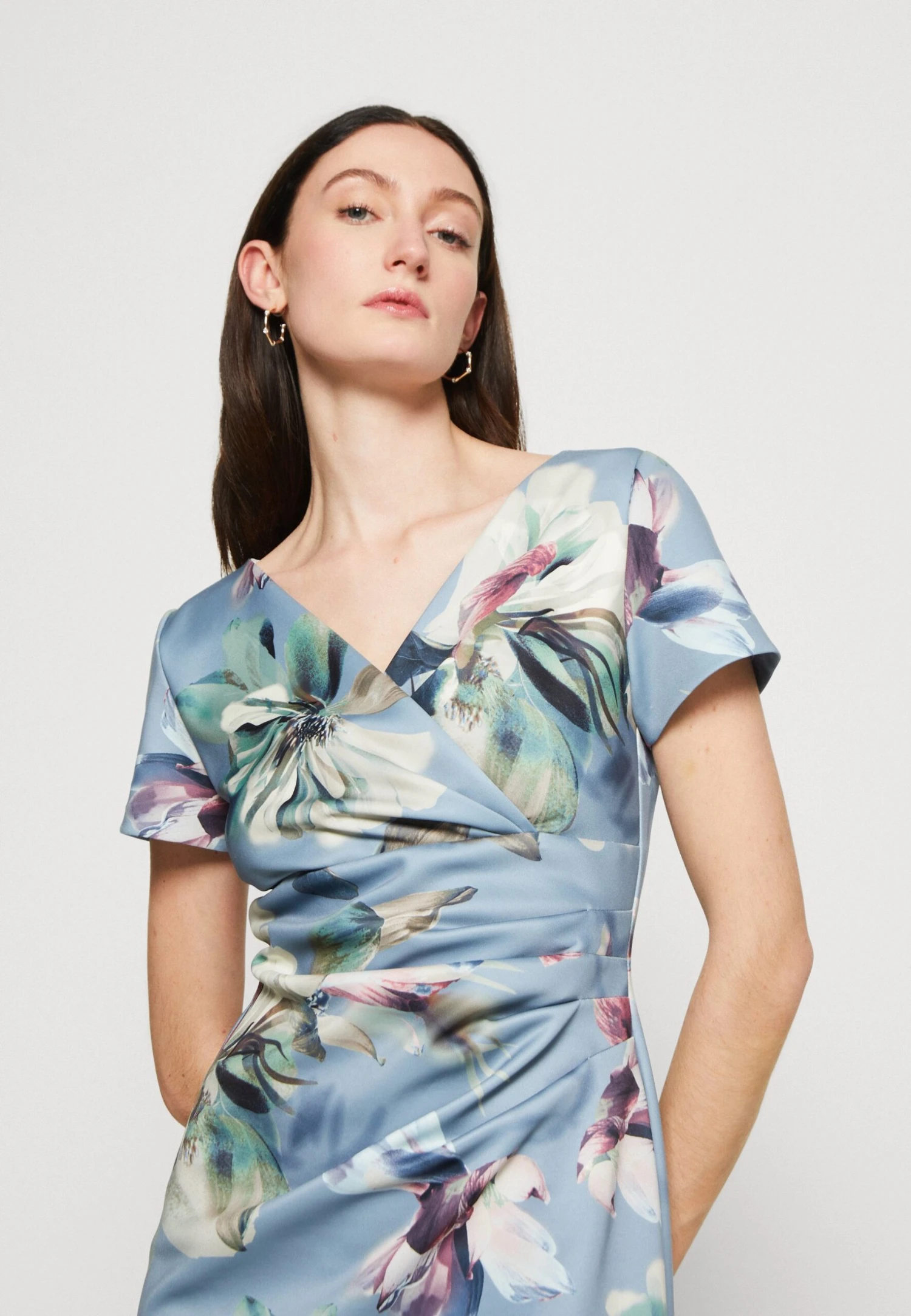 SWING Mit Blumendruck - Jerseyjurk - Rainy Blue/Multi 6 SWING Mit Blumendruck - Jerseyjurk - Rainy Blue/Multi - Afbeelding 4