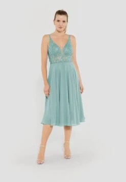 SWING Perlenbesticktes Midi Mit Cups - Cocktailjurk - Turqouise Blue