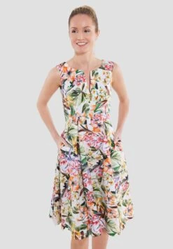 SWING Aus BedrucktemStretch - Jurk - Ivory /Multi