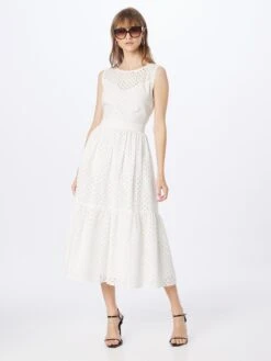 SWING Midi Jurken Jurk Dames Wit -Mode Jurk Winkel 1623e636e10c39cc1643a03c5cc2cb30