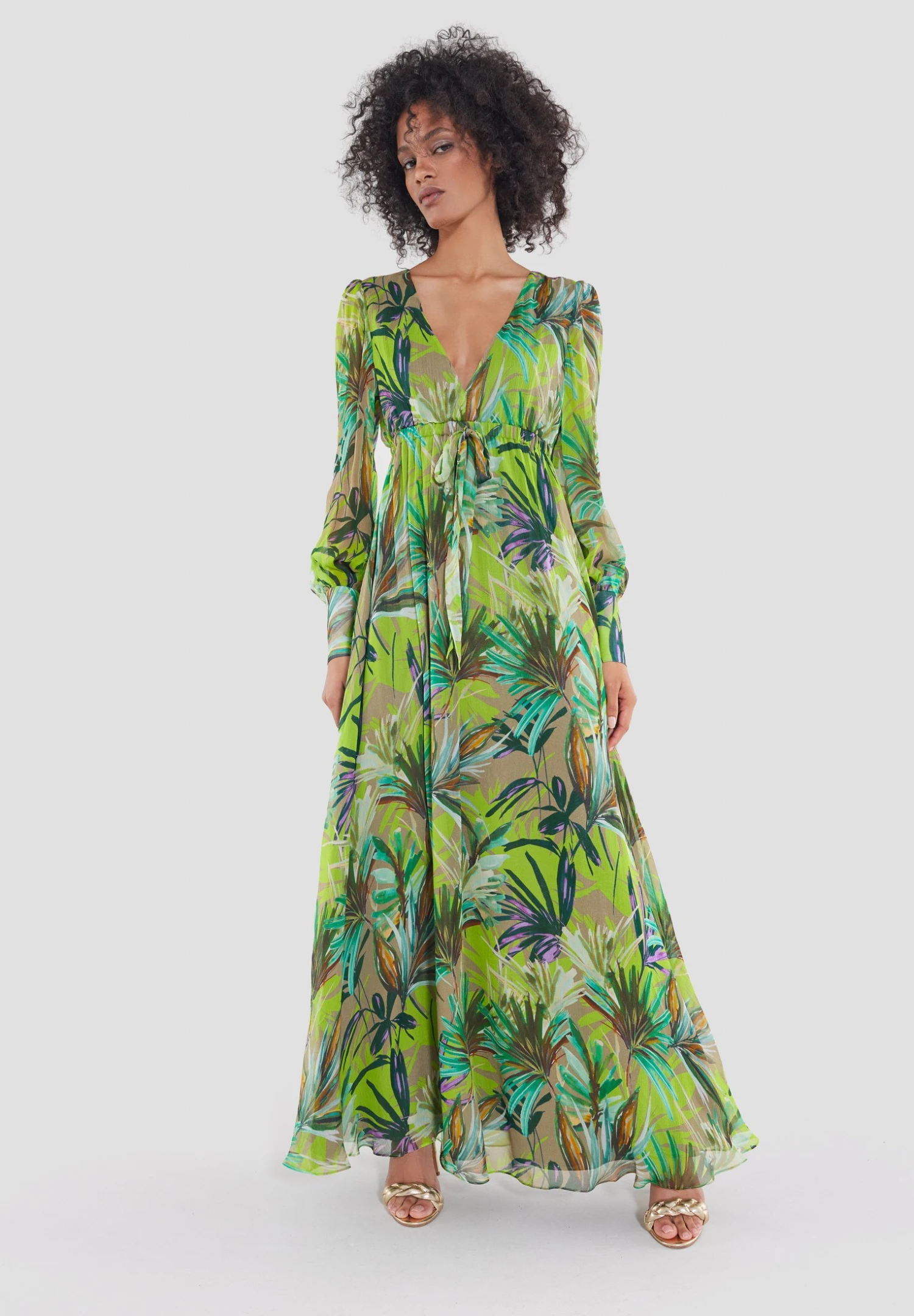 SWING Mit Palmenprint - Maxi-Jurk - Light Green Multi 4 SWING Mit Palmenprint - Maxi-Jurk - Light Green Multi - Afbeelding 2