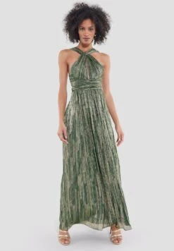 SWING Mit Raffiniertem Cutout - Maxi-Jurk - Light Green Multi