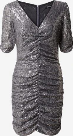 SWING Mini Jurken Jurk Dames Grijs / Zilvergrijs