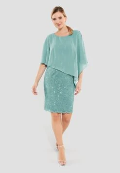 SWING Aus Materialmix - Cocktailjurk - Turqouise Blue -Mode Jurk Winkel 494d1311733449ce9dab25b86520cd5c