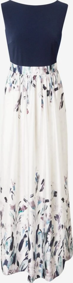 SWING Avondjurken Avondjurk Dames Ecru / Nachtblauw
