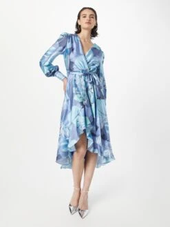 SWING Cocktailjurken Cocktailjurk Dames Indigo / Duifblauw -Mode Jurk Winkel 81c69ca437482a1e05f067e6bb0a0c6f