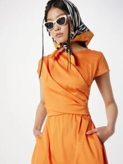 SWING Midi Jurken Jurk Dames Oranje -Mode Jurk Winkel 86e1999ecb0d79066b45593897687872