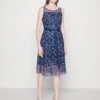SWING Dress Embroidered - Cocktailjurk - Navy/Mauve -Mode Jurk Winkel a4214ade7e984a789ddbd3321a0fa387