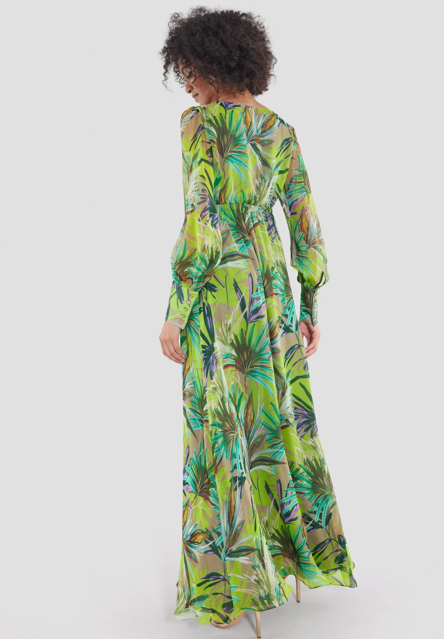 SWING Mit Palmenprint - Maxi-Jurk - Light Green Multi 5 SWING Mit Palmenprint - Maxi-Jurk - Light Green Multi - Afbeelding 3