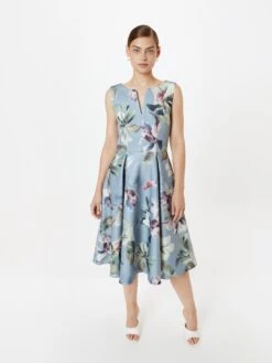 SWING Midi Jurken Jurk Dames Lichtblauw -Mode Jurk Winkel ba8b3a8460e9ca7199d57bb47af08a01