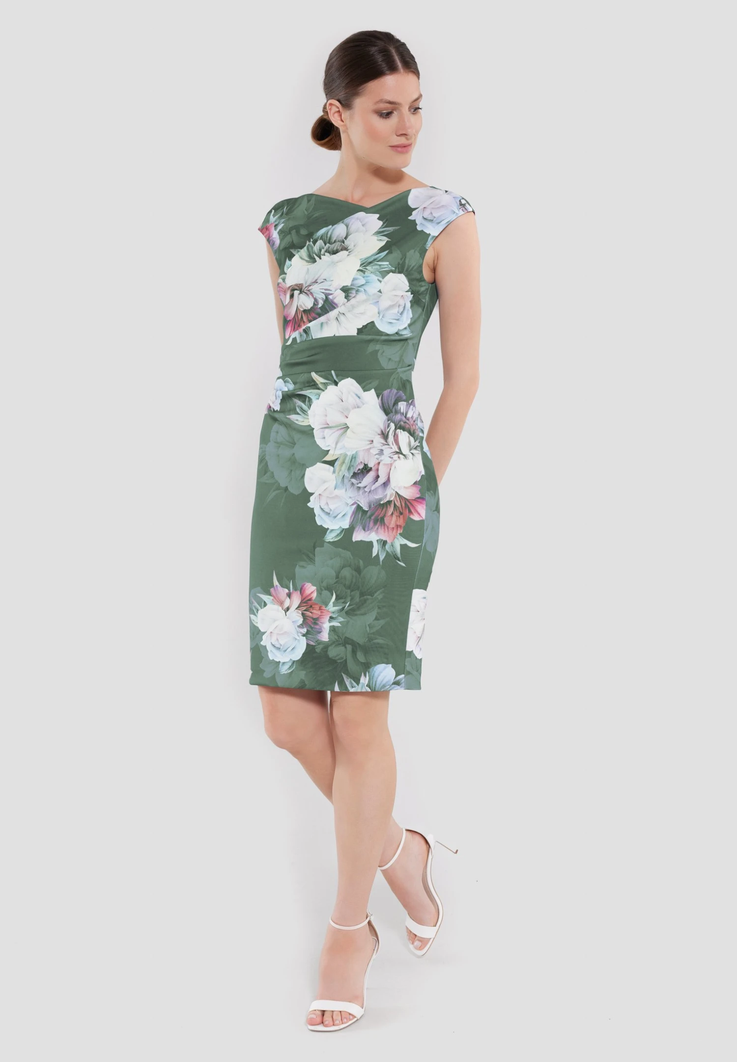 SWING Etui-Jurk - Moss Green Multi 4 SWING Etui-Jurk - Moss Green Multi - Afbeelding 2