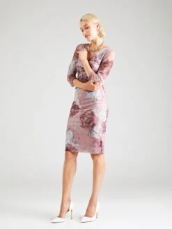 SWING Midi Jurken Jurk Dames Donkerroze -Mode Jurk Winkel c8bf0562258157df2f55848b797a6e90