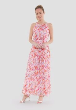 SWING Aus Bedrucktem Crincle - Maxi-Jurk - Blush Rose /Multi