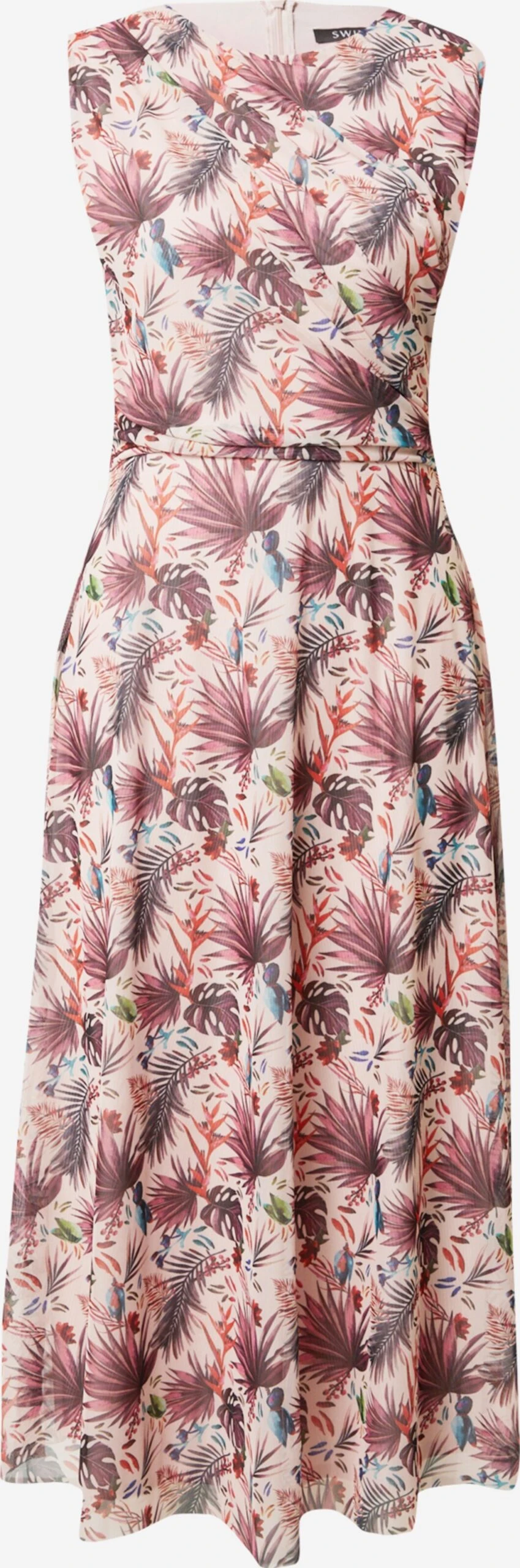 SWING Midi Jurken Jurk Dames Pastelroze / Donkerroze 3 SWING Midi Jurken Jurk Dames Pastelroze / Donkerroze