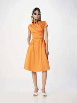 SWING Midi Jurken Jurk Dames Oranje -Mode Jurk Winkel e3b3046f7b9ccfc13c43367310c5e654