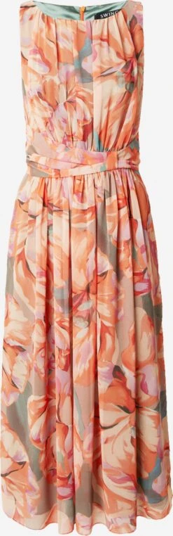 SWING Cocktailjurken Cocktailjurk Dames Perzik / Donkeroranje