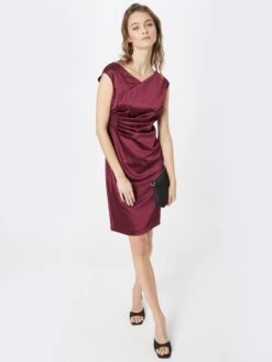 SWING Cocktailjurken Cocktailjurk Dames Donkerlila -Mode Jurk Winkel f9d3e2709aa9ecdde1d60bff7115611c